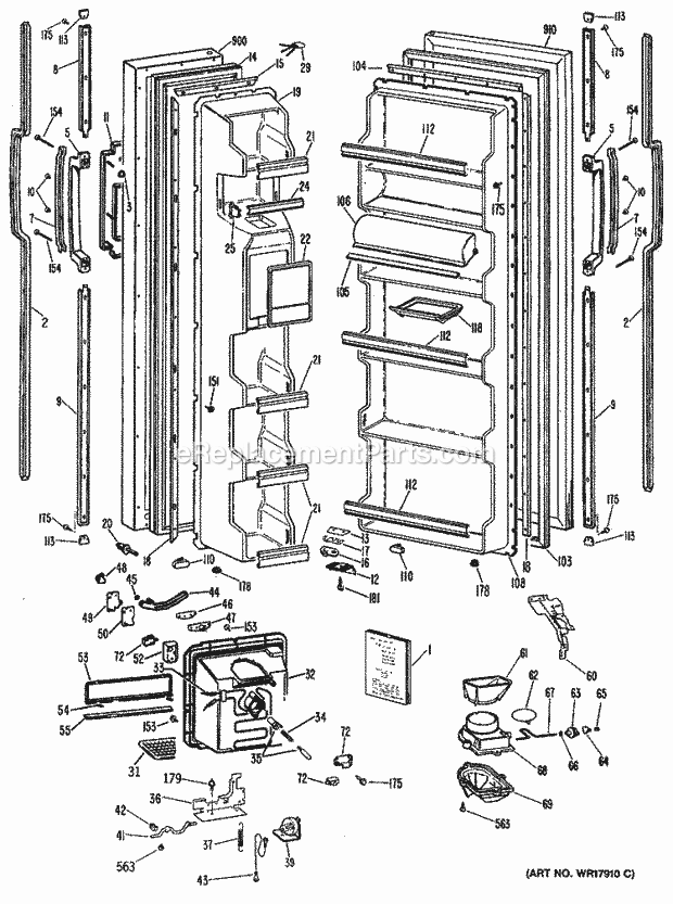 GE TFX20RNB Refrigerator Section Diagram
