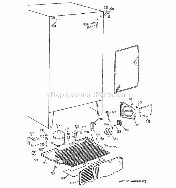 GE TFX20SABEAA Refrigerator Unit Parts Diagram