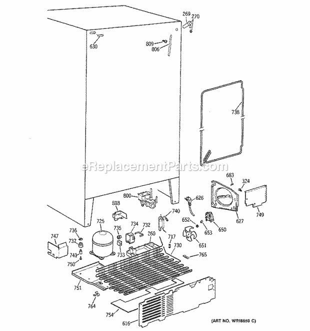 GE TFX22CRDABB Refrigerator Unit Parts Diagram