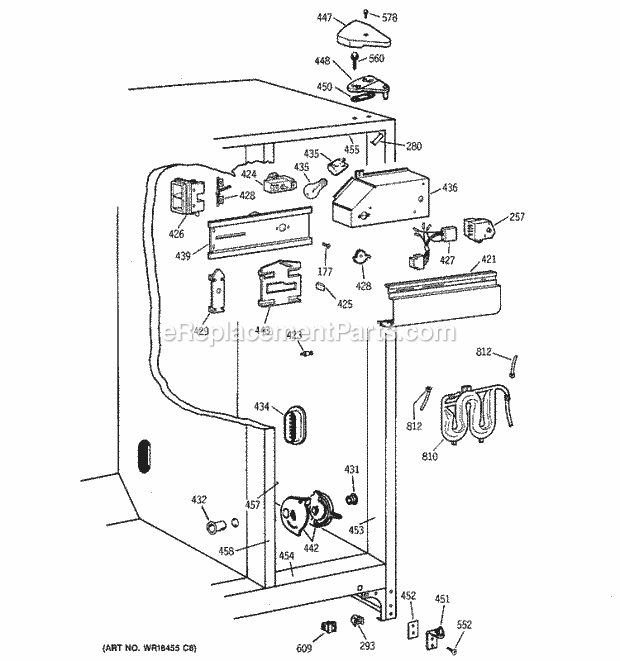 GE TFX22KRDAWW Refrigerator Fresh Food Section Diagram