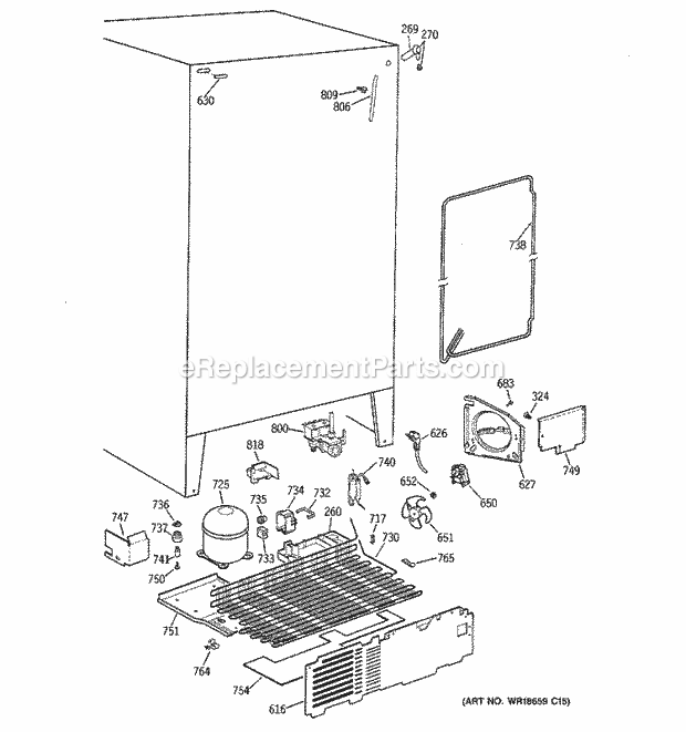 GE TFX22KRDAWW Refrigerator Unit Parts Diagram