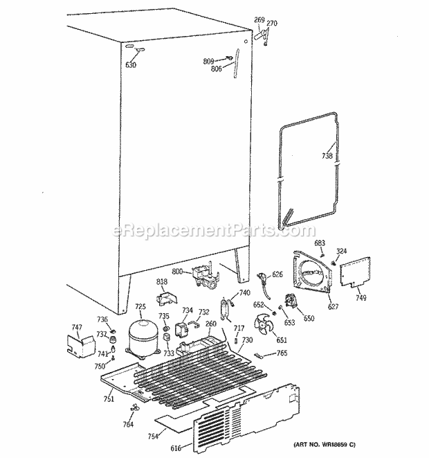 GE TFX22PRDABB Refrigerator Unit Parts Diagram