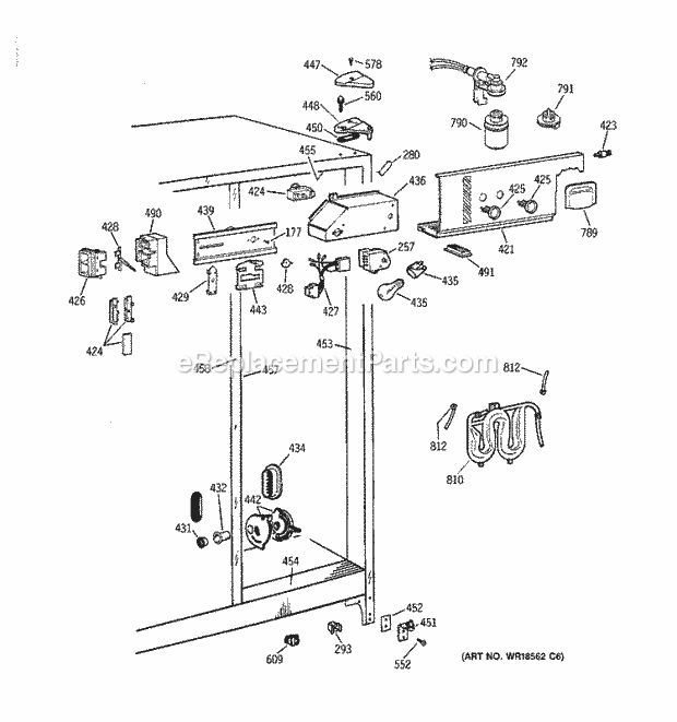 GE TFX22ZPBCWW Refrigerator Fresh Food Section Diagram