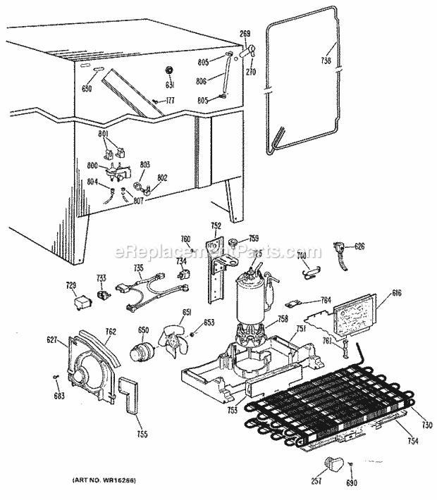 GE TFX24SJB Refrigerator Page D Diagram