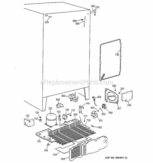 GE TFX25ARBEWW Refrigerator Unit Parts Diagram