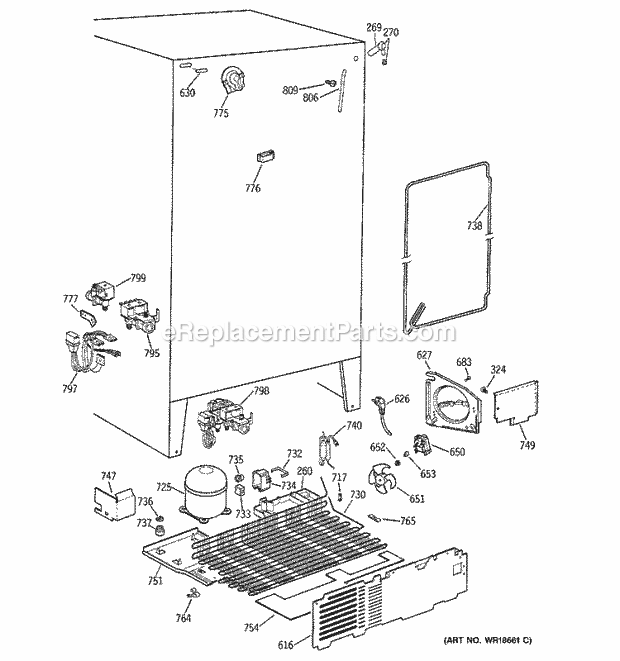 GE TFX25ZPBEWW Refrigerator Unit Parts Diagram