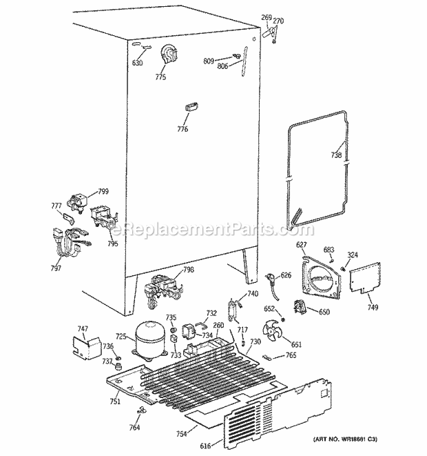 GE TFX26CPDACC Refrigerator Unit Parts Diagram