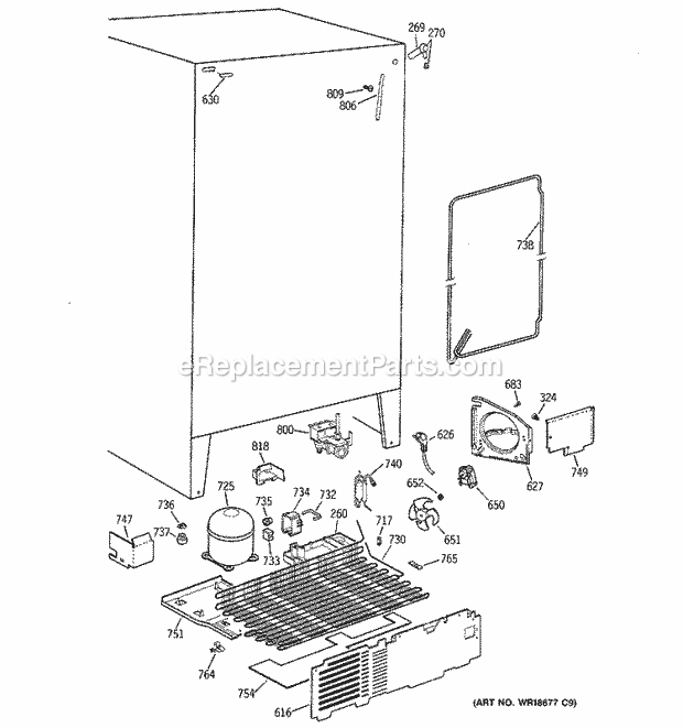 GE TFX26CRDACC Refrigerator Unit Parts Diagram
