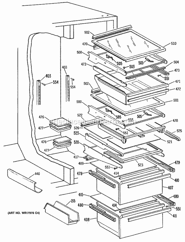 GE TFX27PFSAWW Refrigerator Page F Diagram