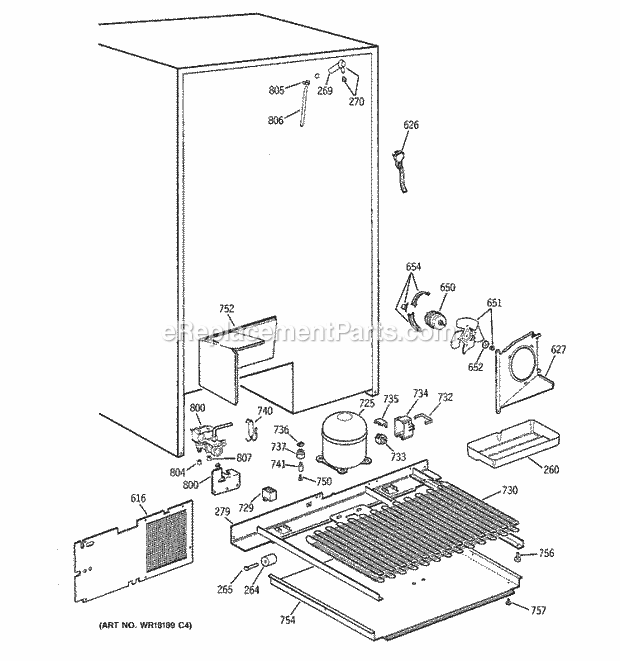 GE TFX30PRYEBB Refrigerator Unit Parts Diagram