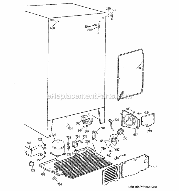 GE TFZ22PRBBBB Refrigerator Unit Parts Diagram