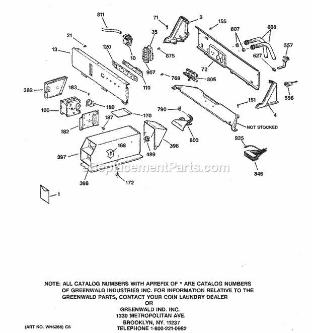 GE WCRD2050D1WC Washer Controls & Backsplash Diagram