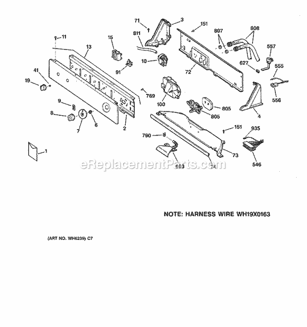 GE WIST208JT8WW Washer Controls & Backsplash Diagram