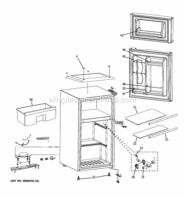 GE WMR03GAZABB Refrigerator Parts Diagram
