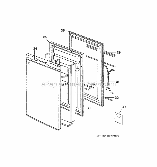 GE WMR04BAPABB Refrigerator Door Diagram