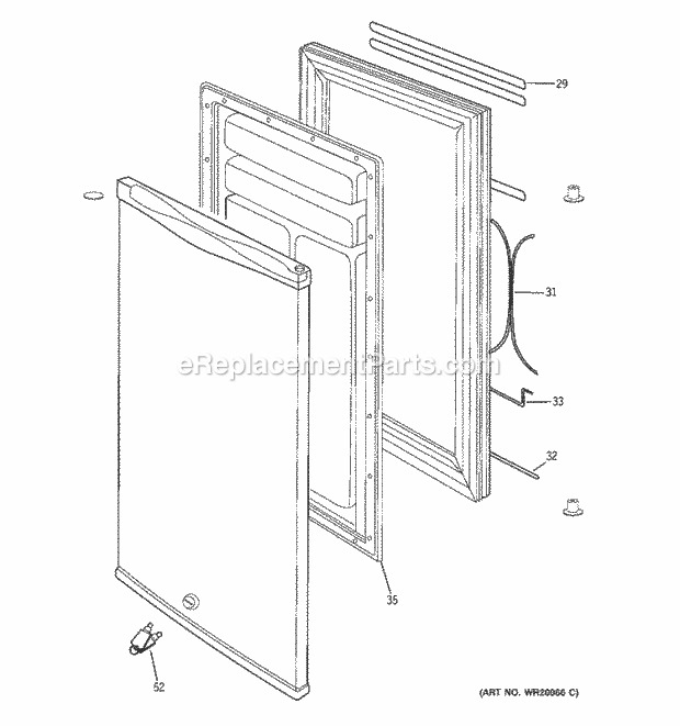 GE WMR04DATABB Refrigerator Door Diagram