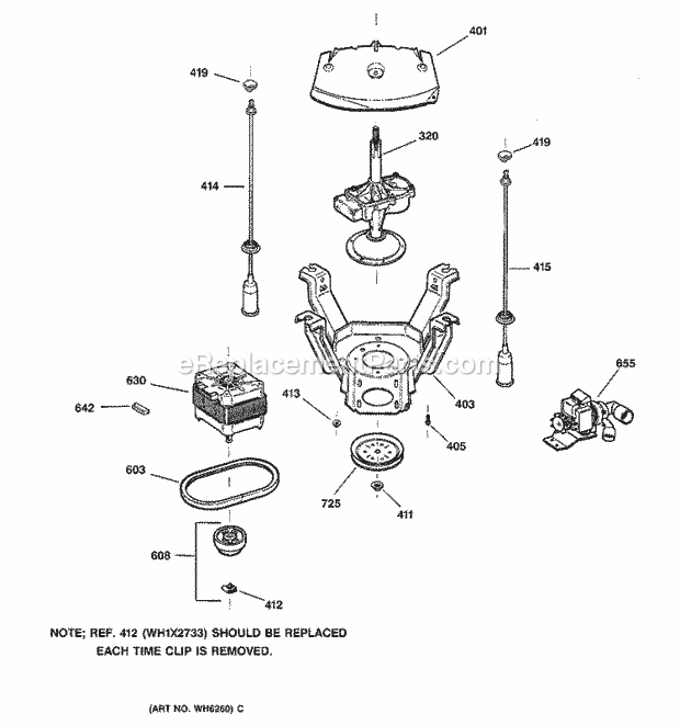 GE WPSR3120W2WW Washer Suspension, Pump & Drive Components Diagram