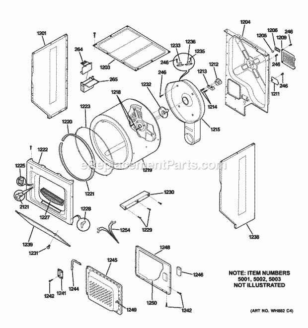 GE WSM2780HFWWW Door & Drum Parts Diagram