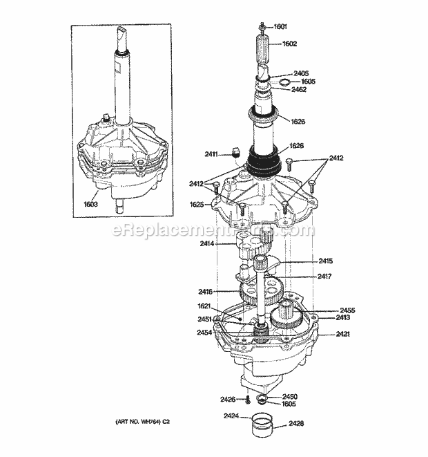 GE WSM2780WAWAA Washer Dryer Combination Transmission Diagram