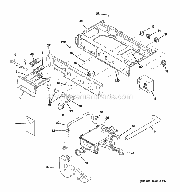 GE WSXH208H1WW Control Panel Diagram