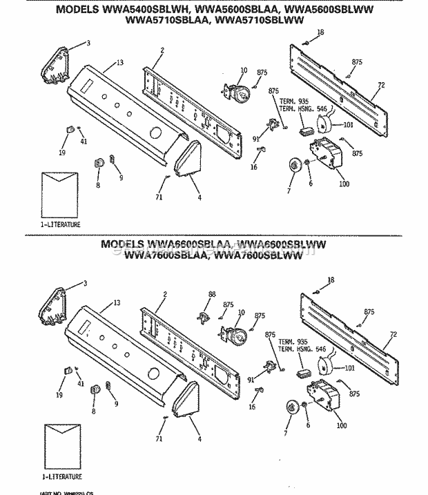 GE WWA5600SBLWW Washer Page C Diagram