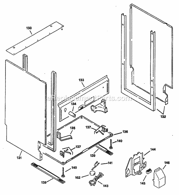 GE ZBD4100S01BK Dishwasher Page D Diagram