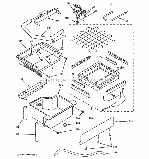 GE ZDI15CBBP Ice Cube Maker Evaporator, Ice Cutter Grid & Water Parts Diagram