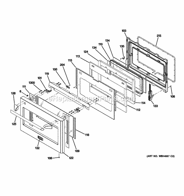 GE ZDP304NP2SS Door Assembly Diagram