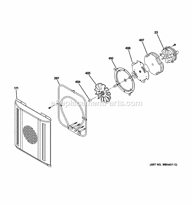 GE ZDP486LDP1SS Small Convection Fan Diagram