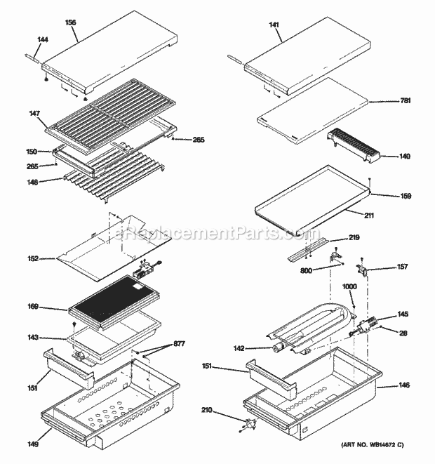 GE ZDP486LDP1SS Grill & Griddle Assembly Diagram
