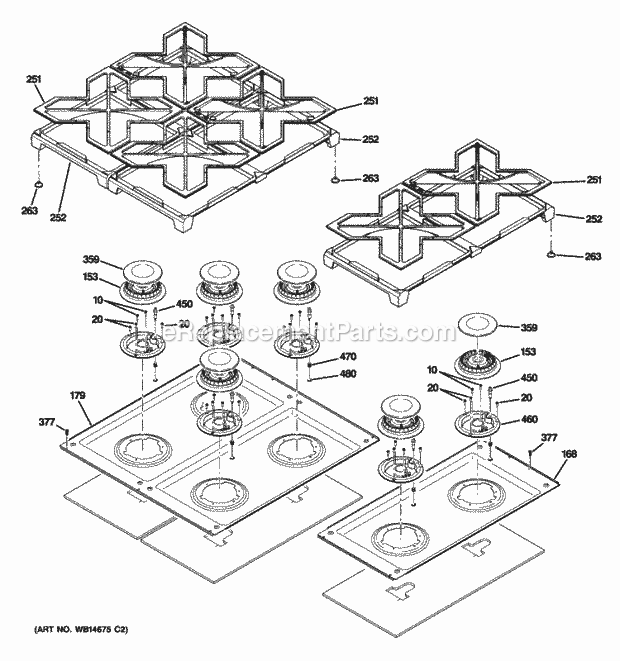 GE ZDP486NRP3SS Cooktop Diagram