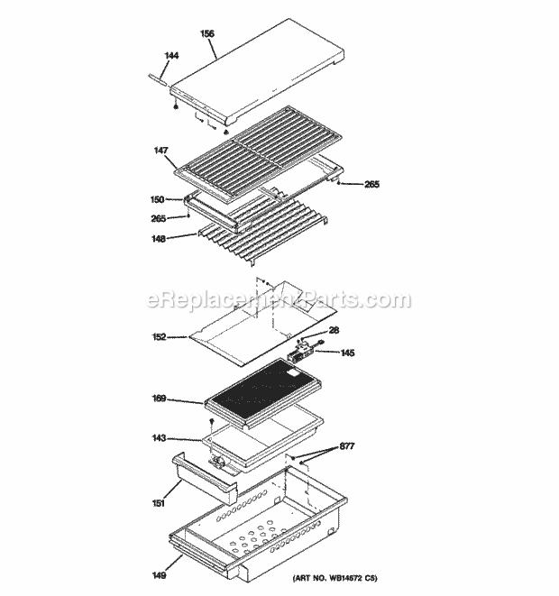 GE ZDP486NRP3SS Grill Assembly Diagram