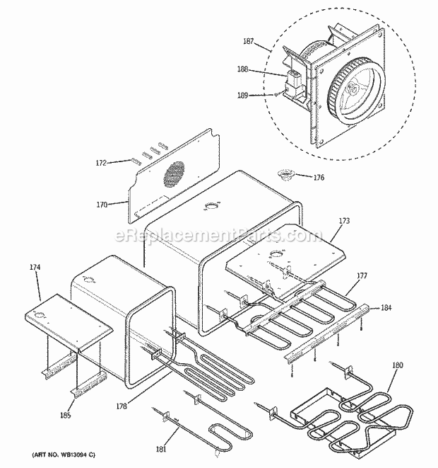 GE ZDP48L6DH2SS Gas Range Oven Assembly Diagram