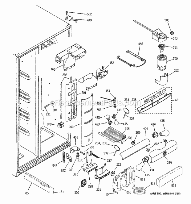 GE ZFSB26DRHSS Refrigerator Fresh Food Section Diagram