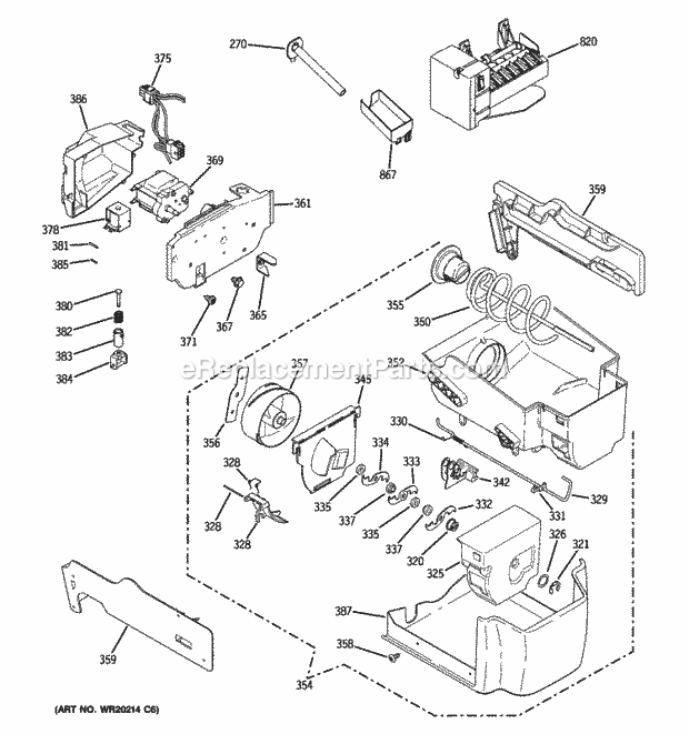 GE ZFSB26DRLSS Ice Maker & Dispenser Diagram