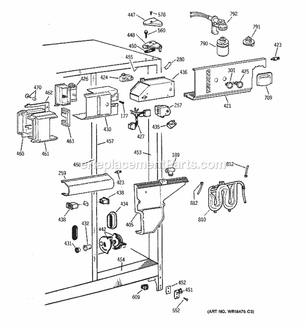 GE ZFSB27DAASS Refrigerator Fresh Food Section Diagram