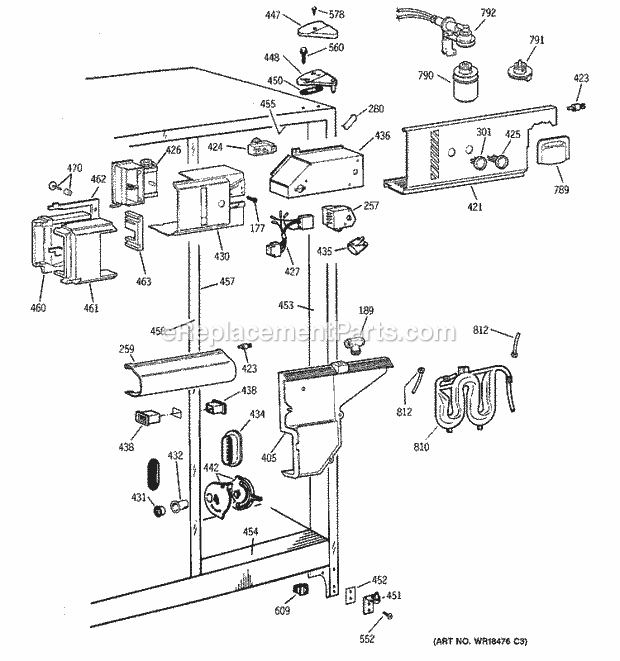 GE ZFSB27DAESS Refrigerator Fresh Food Section Diagram