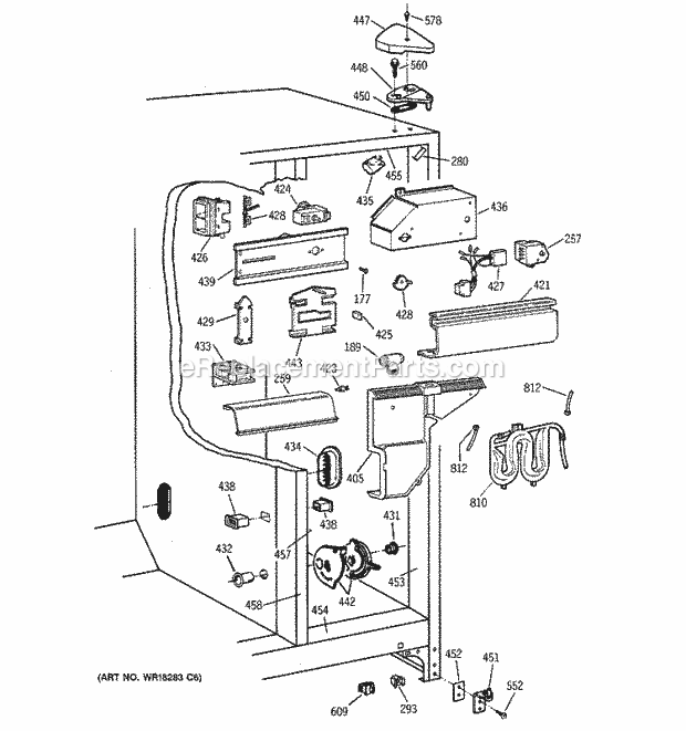 GE ZFSB27DYBSS Refrigerator Fresh Food Section Diagram