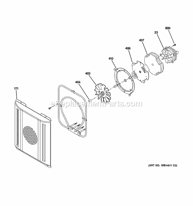 GE ZGP486NDR2SS Small Convection Fan Diagram