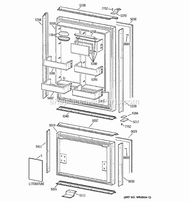 GE ZIC36NAALH Refrigerator Doors Diagram