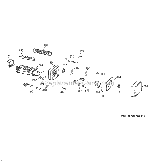 GE ZIC36NAALH Refrigerator Ice Maker Diagram