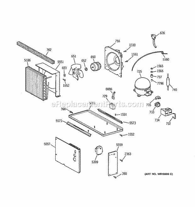 GE ZIC36NAALH Refrigerator Unit Parts Diagram