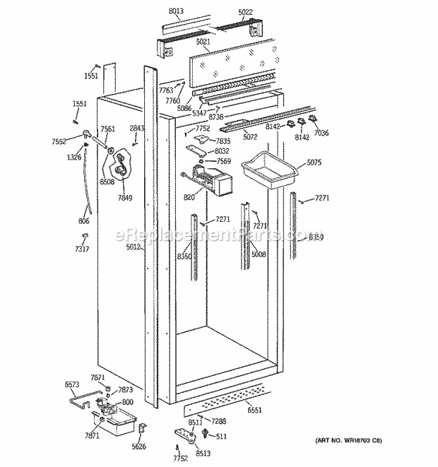 GE ZIF36NDALH Refrigerator Cabinet Parts (2) Diagram
