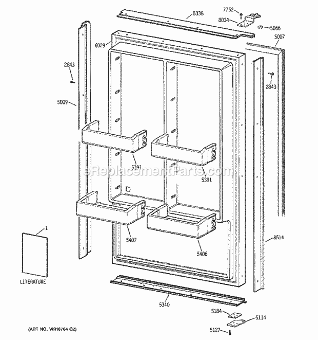 GE ZIF36NDALH Refrigerator Freezer Door Diagram