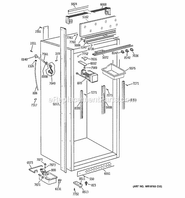 GE ZIF36NMALH Refrigerator Cabinet Parts (2) Diagram