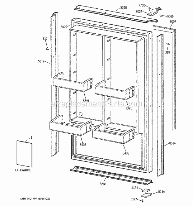 GE ZIF36NMALH Refrigerator Freezer Door Diagram