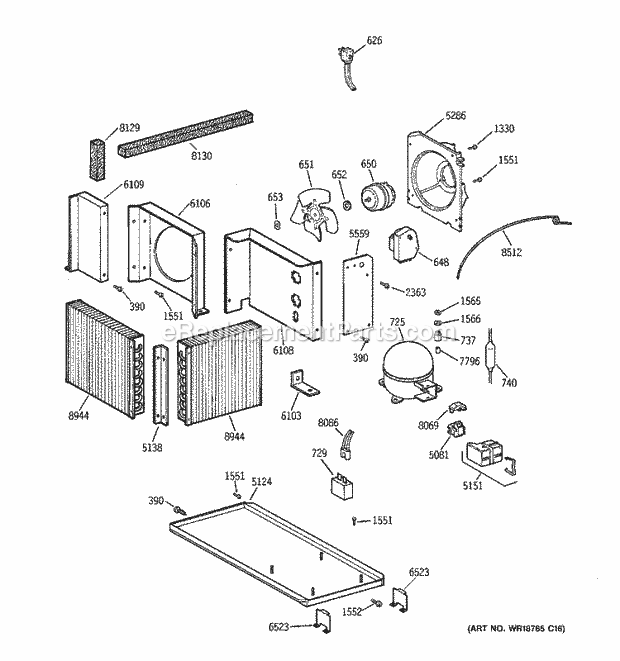 GE ZIF36NMALH Refrigerator Unit Parts Diagram