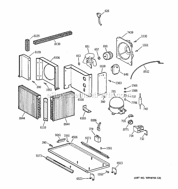 GE ZIFS36NDALH Refrigerator Unit Parts Diagram