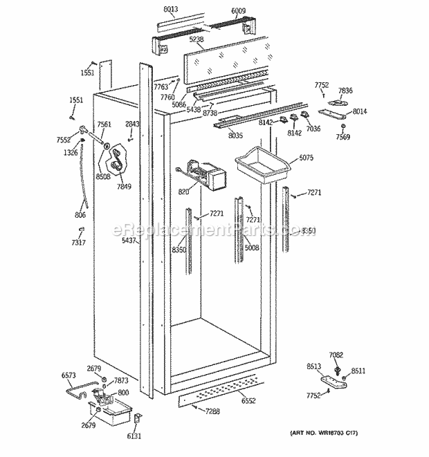 GE ZIFS36NMARH Refrigerator Cabinet Parts (2) Diagram