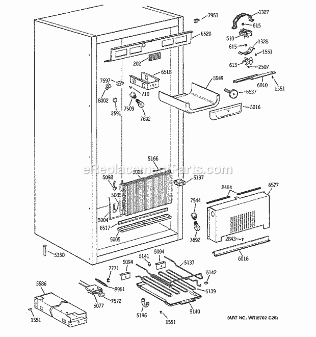 GE ZIFS36NMBRH Refrigerator Cabinet Parts (2) Diagram